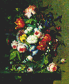 Floral Still Life With Nest of Eggs, by Severin Roesen