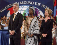The President and Mrs. Clinton at Millennium Around the World Event