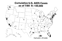 Chart - Cumulative AIDS Cases as of 1989