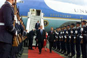 The President arrives at the Berlin Tegel Airport.