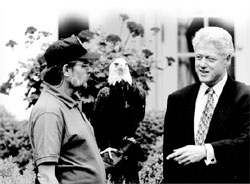 Photo: President Clinton with Bald Eagle
