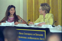 The First Lady with teenage board member at the conference.