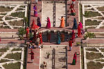 Costumed dancers perform in the courtyard at the Amber Fort.