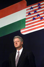 President Clinton today at the Mumbai Stock Exchange.