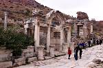 The First Family stops to admire the Temple of Hadrian, built in the 2nd century A.D.